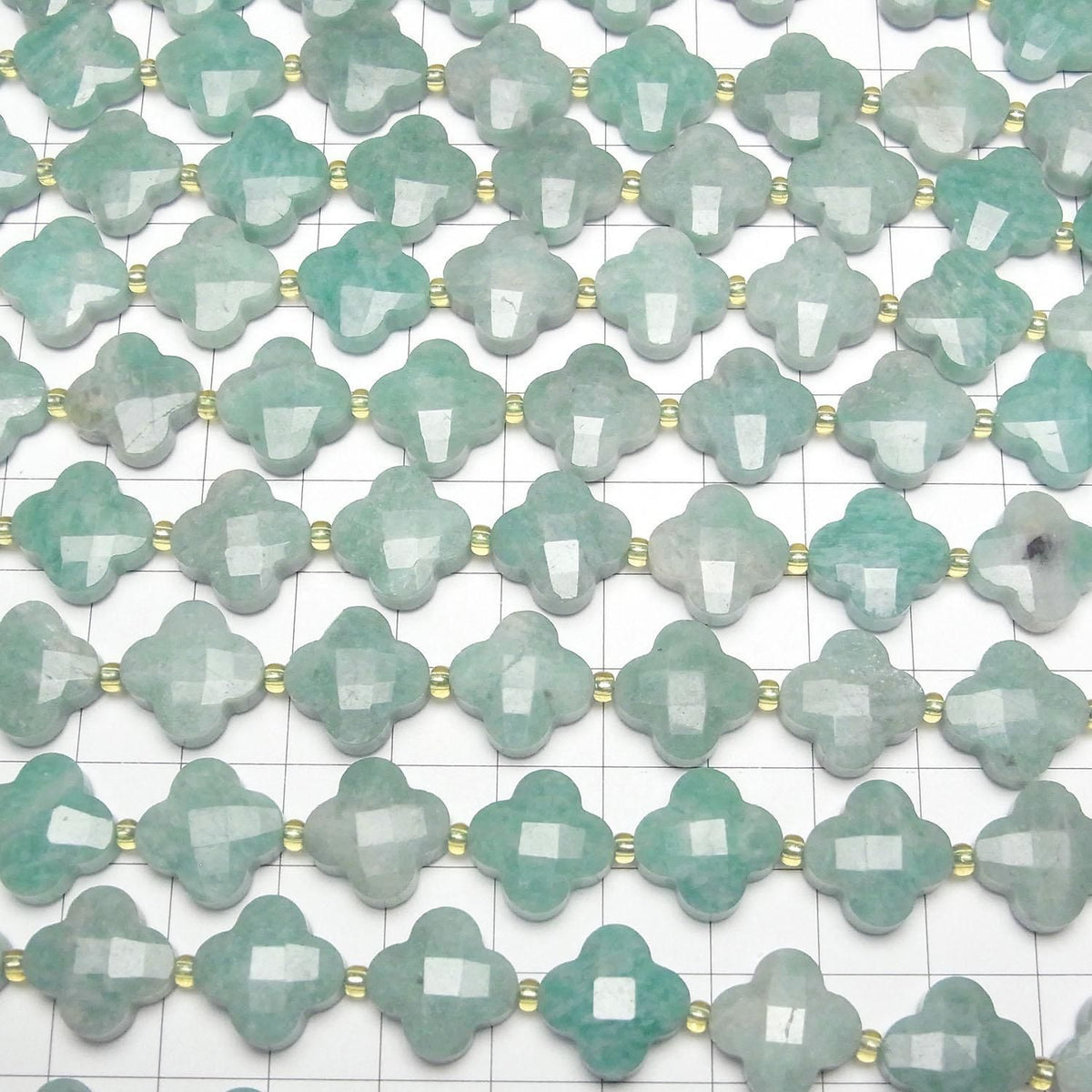 Amazonite AA Flower Shape 14x14x6mm half or 1strand beads (aprx.13inch/33cm)