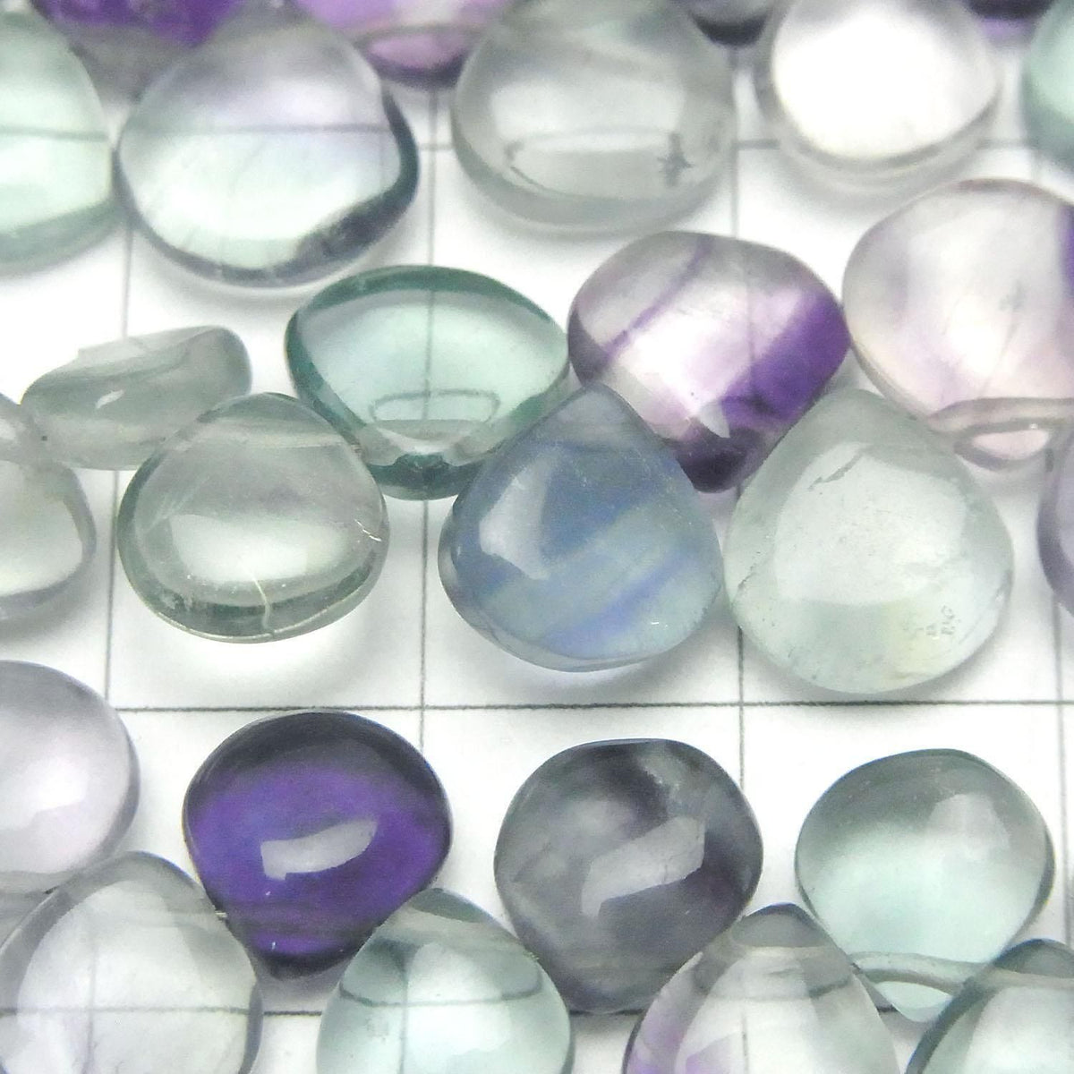 Multicolor Fluorite AA+ Chestnut (Smooth) 1strand beads (approx. 7 inches/18 cm)