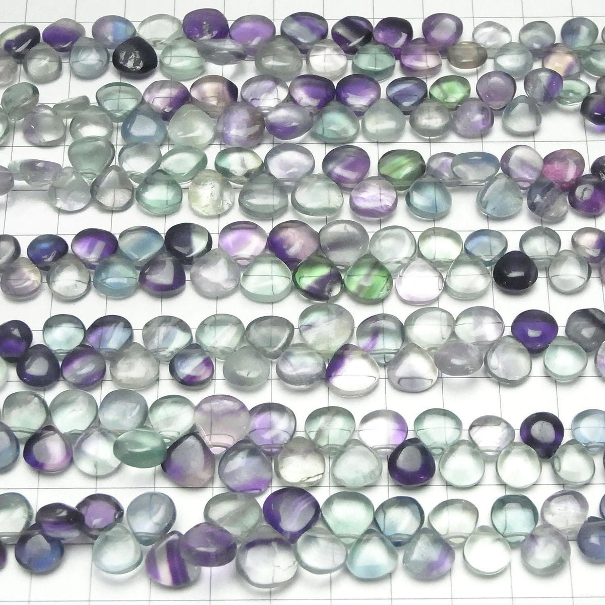 Multicolor Fluorite AA+ Chestnut (Smooth) 1strand beads (approx. 7 inches/18 cm)
