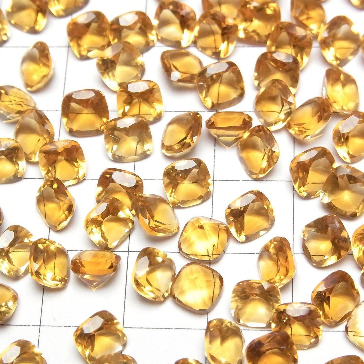 High Quality Madeira Citrine AAA- Loose stone Square Faceted 6x6mm 3pcs