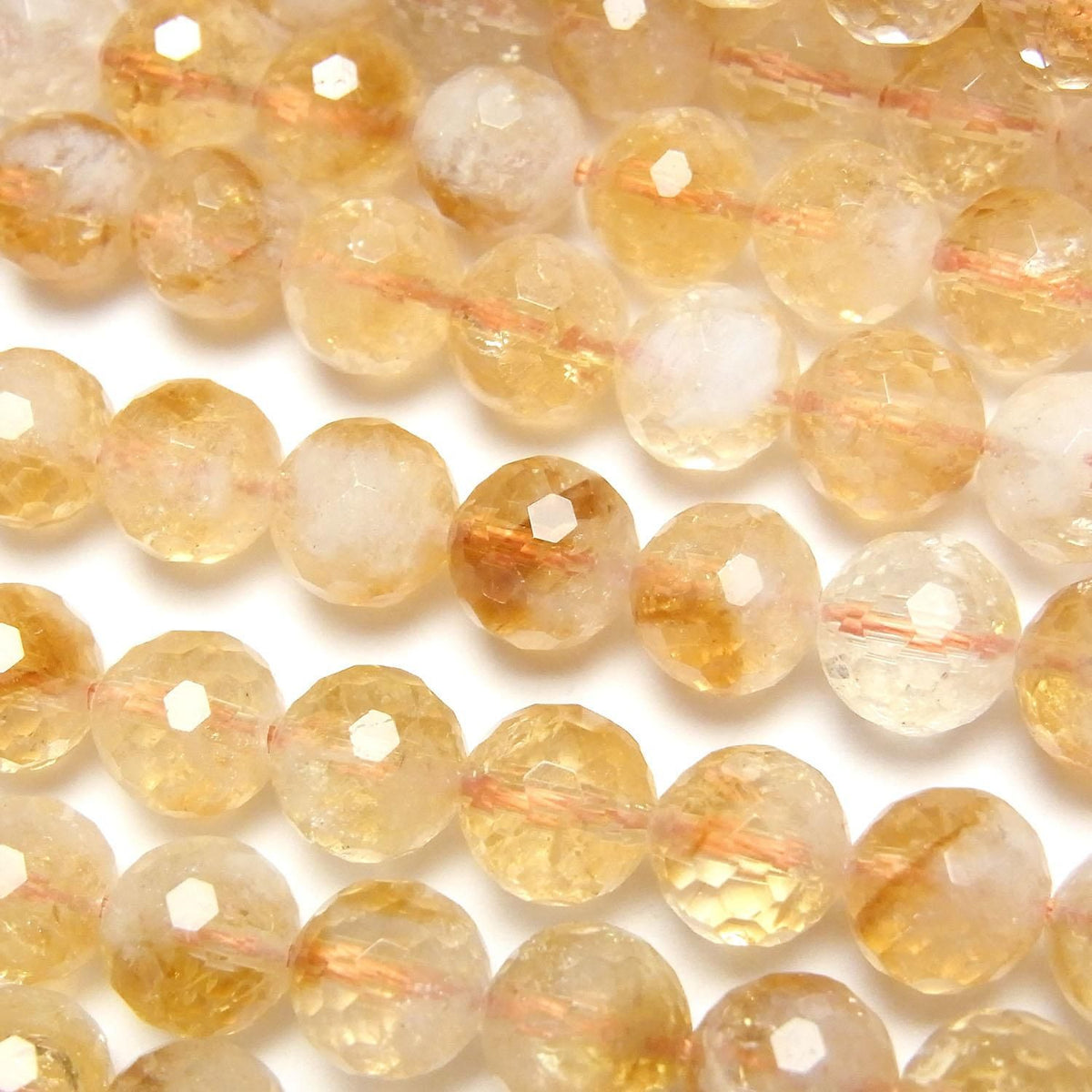 Bi-color Citrine AA++ 128Faceted Round 8mm half or 1strand beads (aprx.15inch/36cm)High Quality!