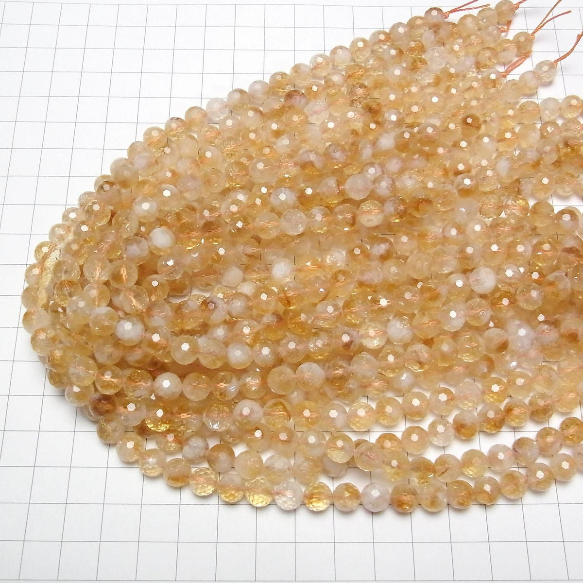 Bi-color Citrine AA++ 128Faceted Round 8mm half or 1strand beads (aprx.15inch/36cm)High Quality!