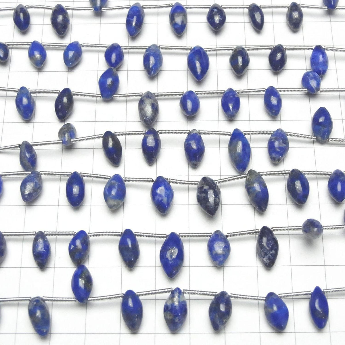 Lapislazuli AA+ Marquise Rice (Smooth) 1strand beads (14pcs )