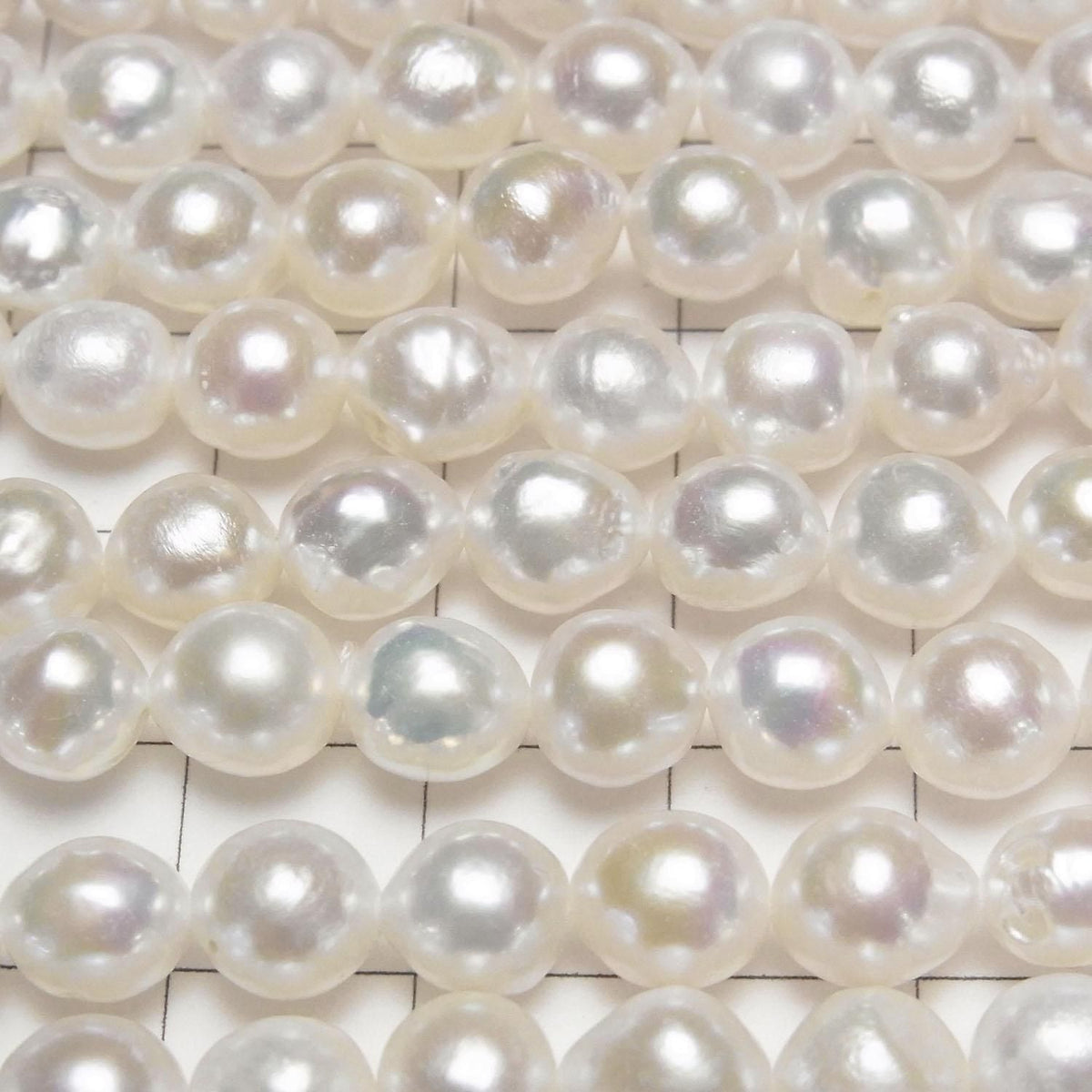 Fresh Water Pearl AA+ Rice - Natural Drop 6-7mm White 1strand beads (approx. 15 inch/37 cm)
