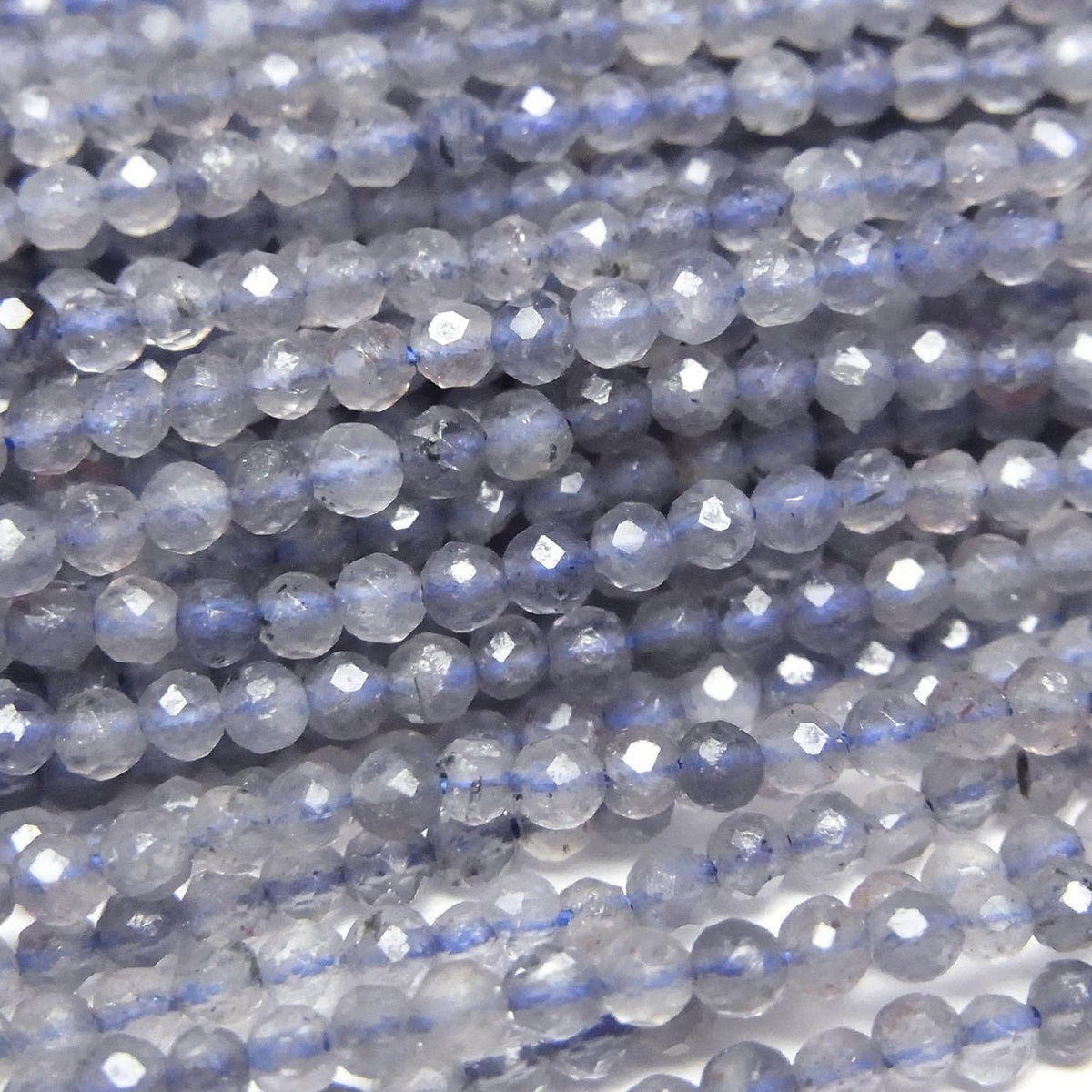 Iolite AA+ Faceted Round 2mm 1strand beads (aprx.15inch/36cm)High Quality!