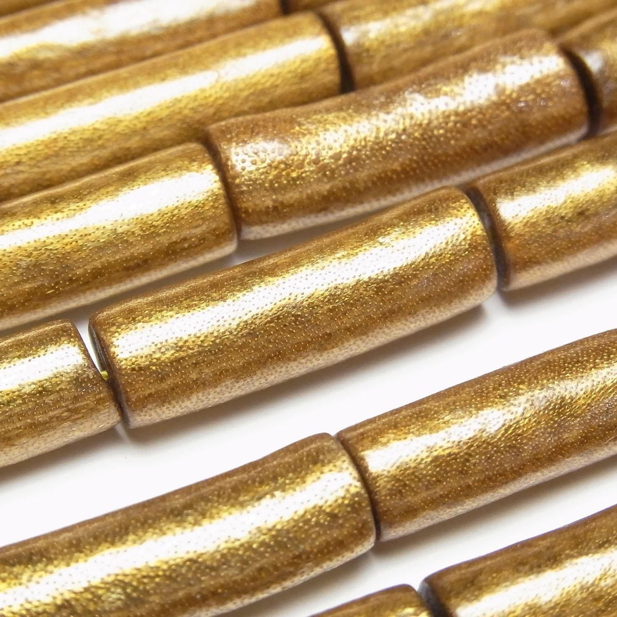 Golden Coral Tube 25x8x8mm half or 1strand beads (approx. 14inch/34cm)
