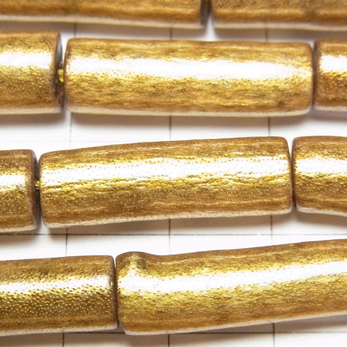Golden Coral Tube 25x8x8mm half or 1strand beads (approx. 14inch/34cm)