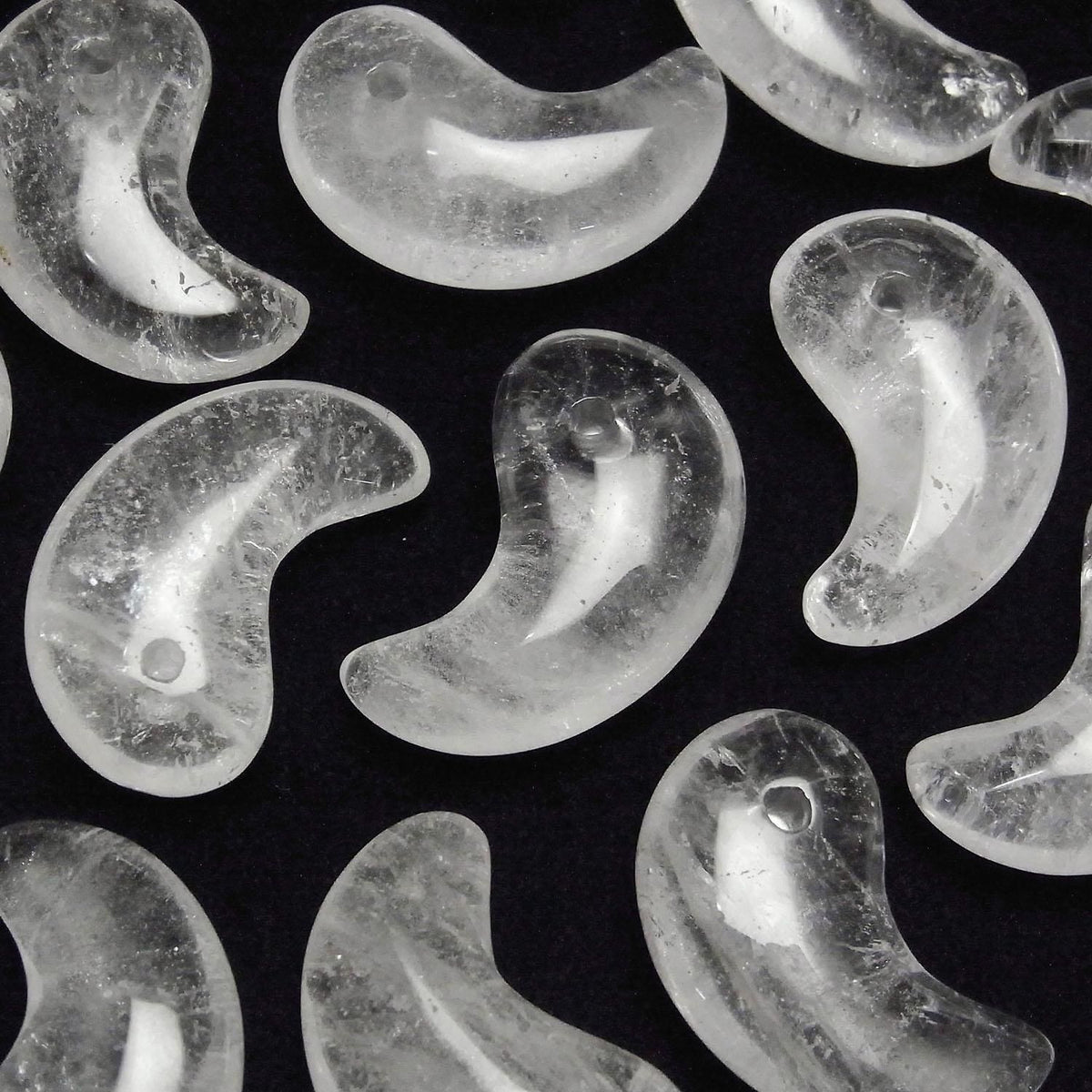 Pakistani Himalayan Quartz AA+ Comma Shaped Bead 30x19mm 1pc