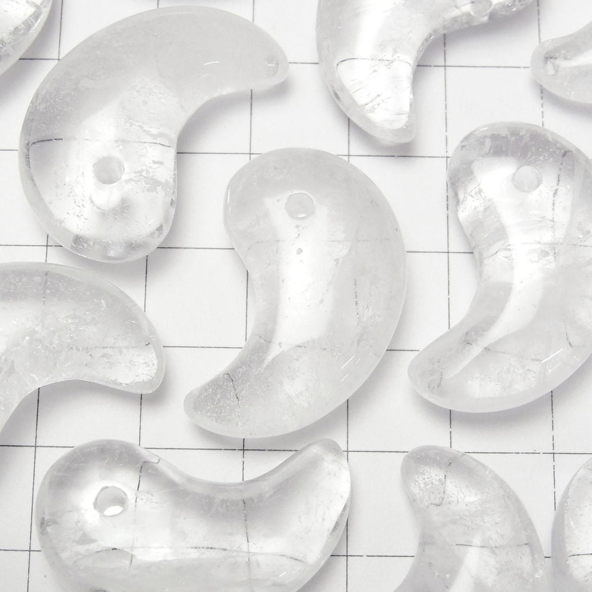 Pakistani Himalayan Quartz AA+ Comma Shaped Bead 30x19mm 1pc
