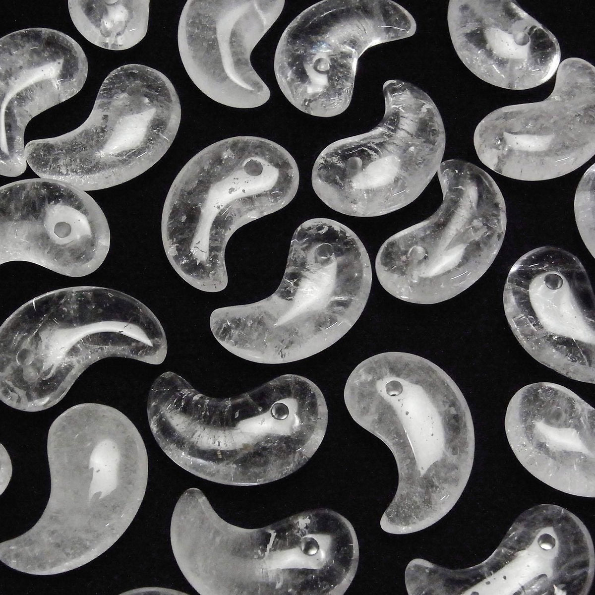 Pakistani Himalayan Quartz AA+ Comma Shaped Bead 30x19mm 1pc