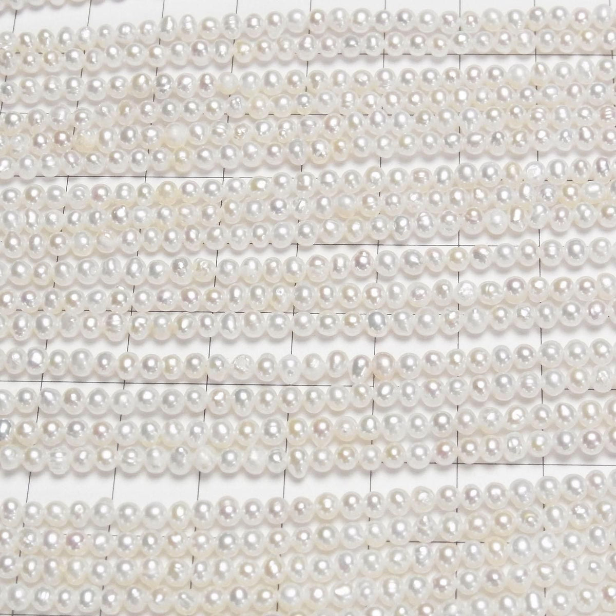 Fresh Water Pearl AA Potato 3-3.5mm White 1strand beads (approx. 14inch/35cm)