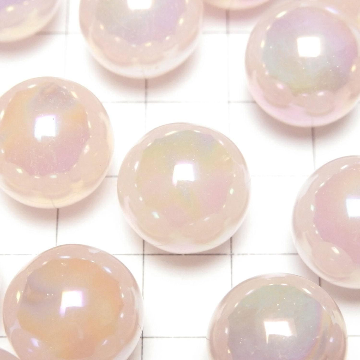Flash Rose Quartz Sphere, Round 15mm 3pcs