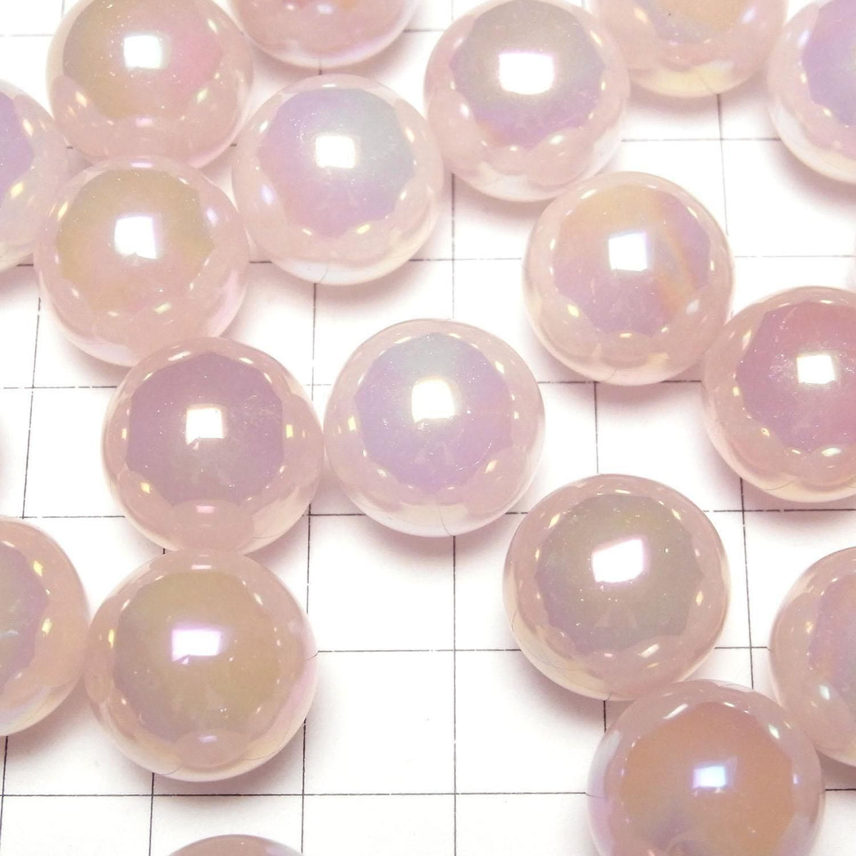 Flash Rose Quartz Sphere, Round 15mm 3pcs