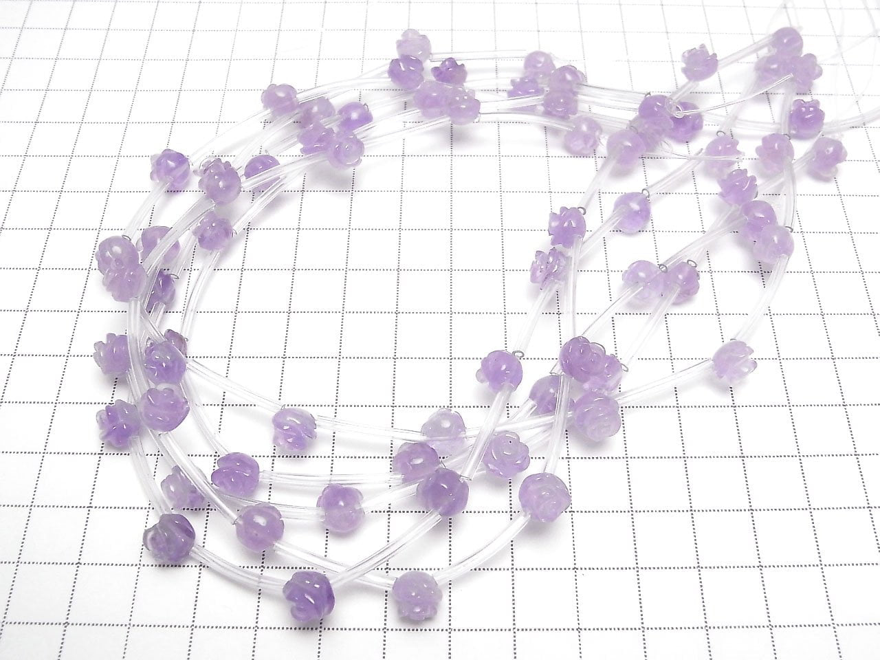 薰衣草紫水晶 AAA - 玫瑰 8毫米 半串或1串珠子(約12英吋/30公分)