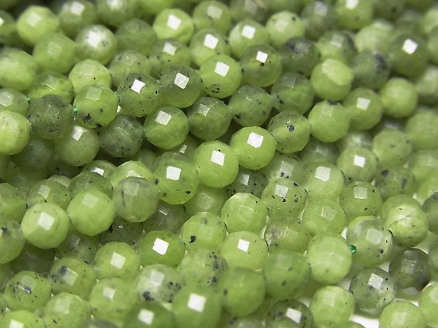 高品質!俄羅斯軟玉 AA++ 刻面圓珠 4mm 一串(約 15 英吋 / 37 公分)