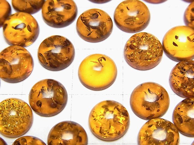 裂紋波羅的海琥珀圓形蛋面 8x8mm 3顆