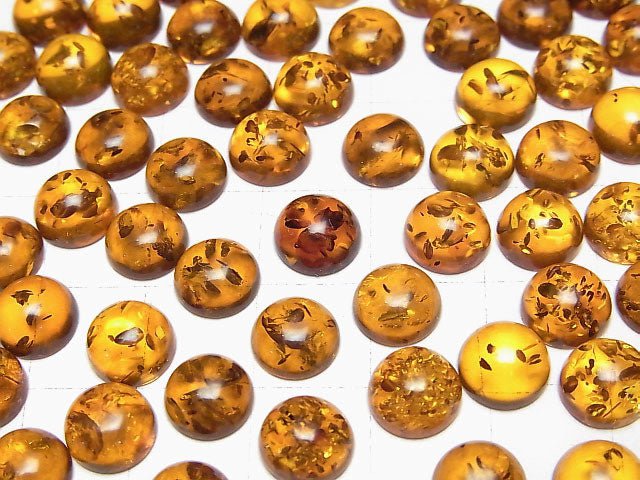 Rissiger baltischer Bernstein runder Cabochon 8x8mm 3Stk