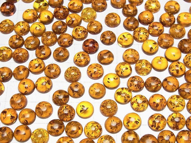 Rissiger baltischer Bernstein runder Cabochon 8x8mm 3Stk