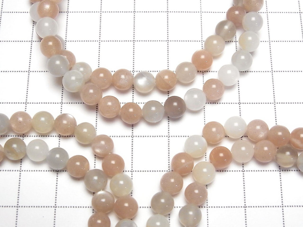 Bracelet en pierre de lune multicolore AA++ rond 6 mm