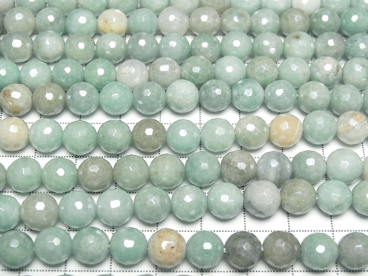 Mix Amazonit AA+ 128 facettierte Runde 8mm beschichtet 1Strang Perlen (ca. 15 Zoll / 36 cm)