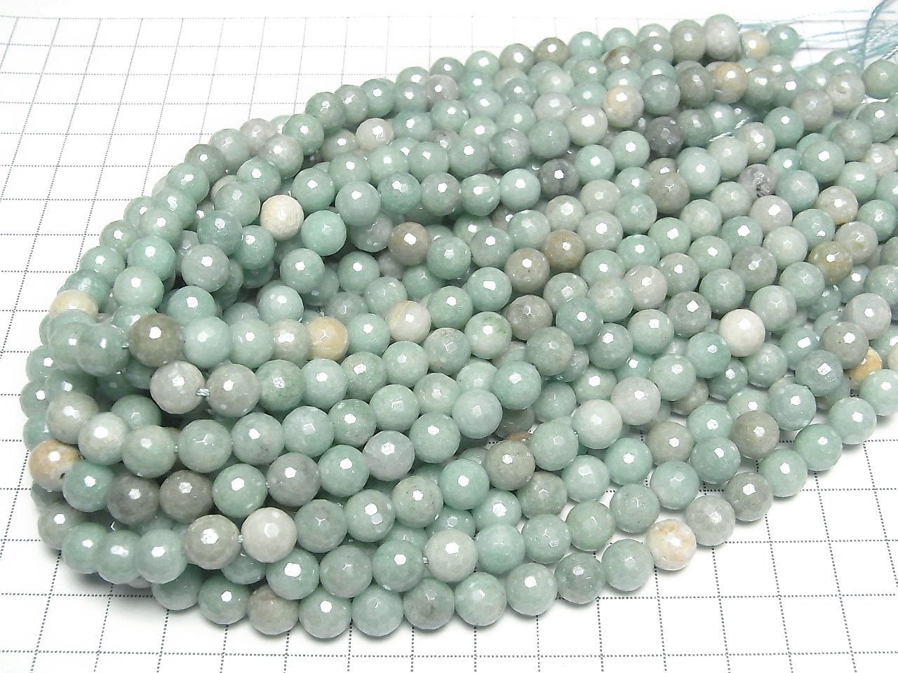 Mix Amazonit AA+ 128 facettierte Runde 8mm beschichtet 1Strang Perlen (ca. 15 Zoll / 36 cm)