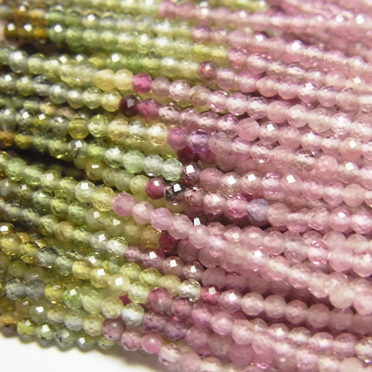 High Quality! Multicolor Tourmaline AAA- Faceted Round 2mm 1strand beads (aprx.12inch / 30cm)