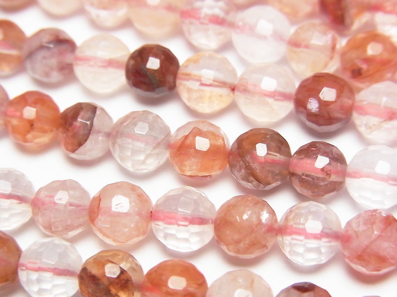 1strand $9.79! Red Hematite Quartz 128Faceted Round 6mm 1strand beads (aprx.15inch / 38cm)