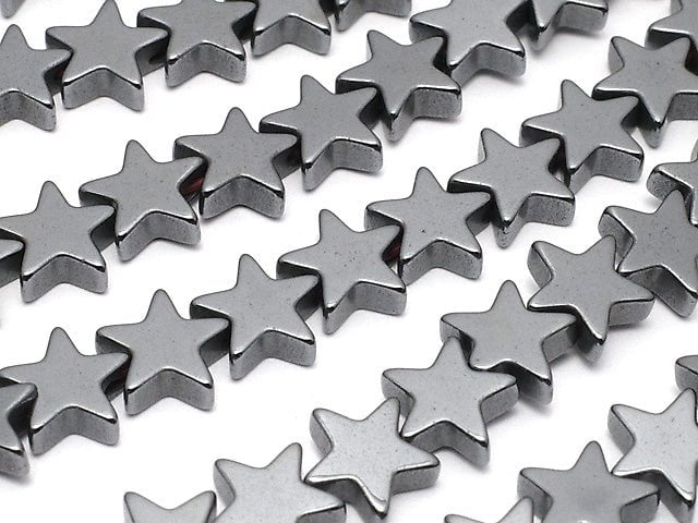 Hematite star 6x6mm x 2mm 1strand beads (aprx.15inch / 36cm)