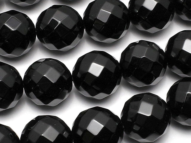 Onyx 64Faceted Round 14mm half or 1strand beads (aprx.15inch/36cm)