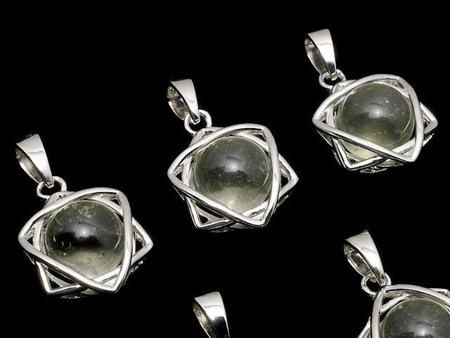 Libysches Glas Sternform Anhänger (8mm Kugel) SILBER925