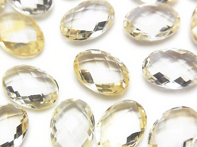 高品質黃水晶 AAA - 未鑽孔刻面橢圓形 14x10mm 2顆