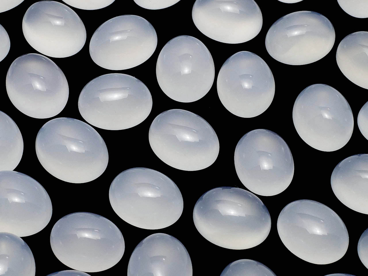 White Chalcedony AAA Oval Cabochon 10x8mm 5pcs