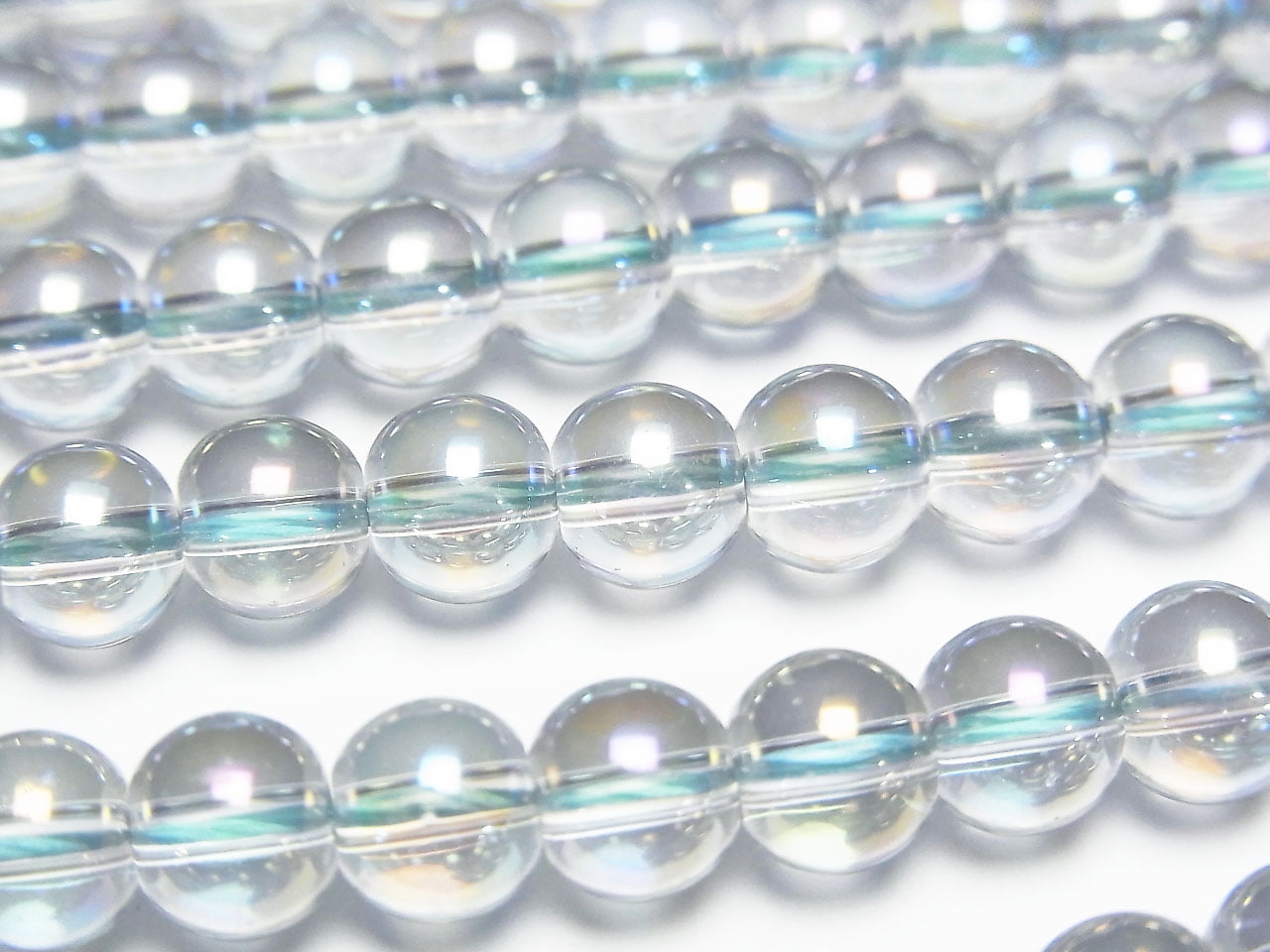 Gray Flash Crystal Quartz (Smelted Quartz) Round 6mm 1strand beads (aprx.15inch/36cm)