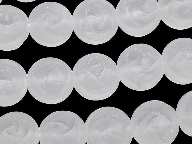 Frosted Crystal Quartz AAA Round Rose Cut 12mm half or 1strand beads (aprx.15inch/37cm)
