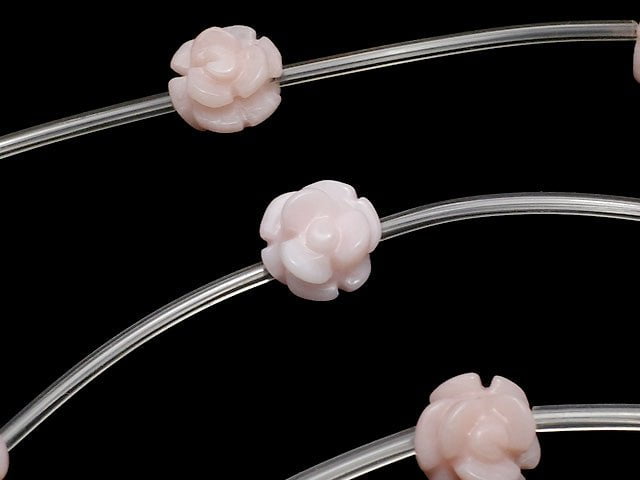 Rosa Opal Rose 10 mm halb oder 1strang (ca. 10 Stück)