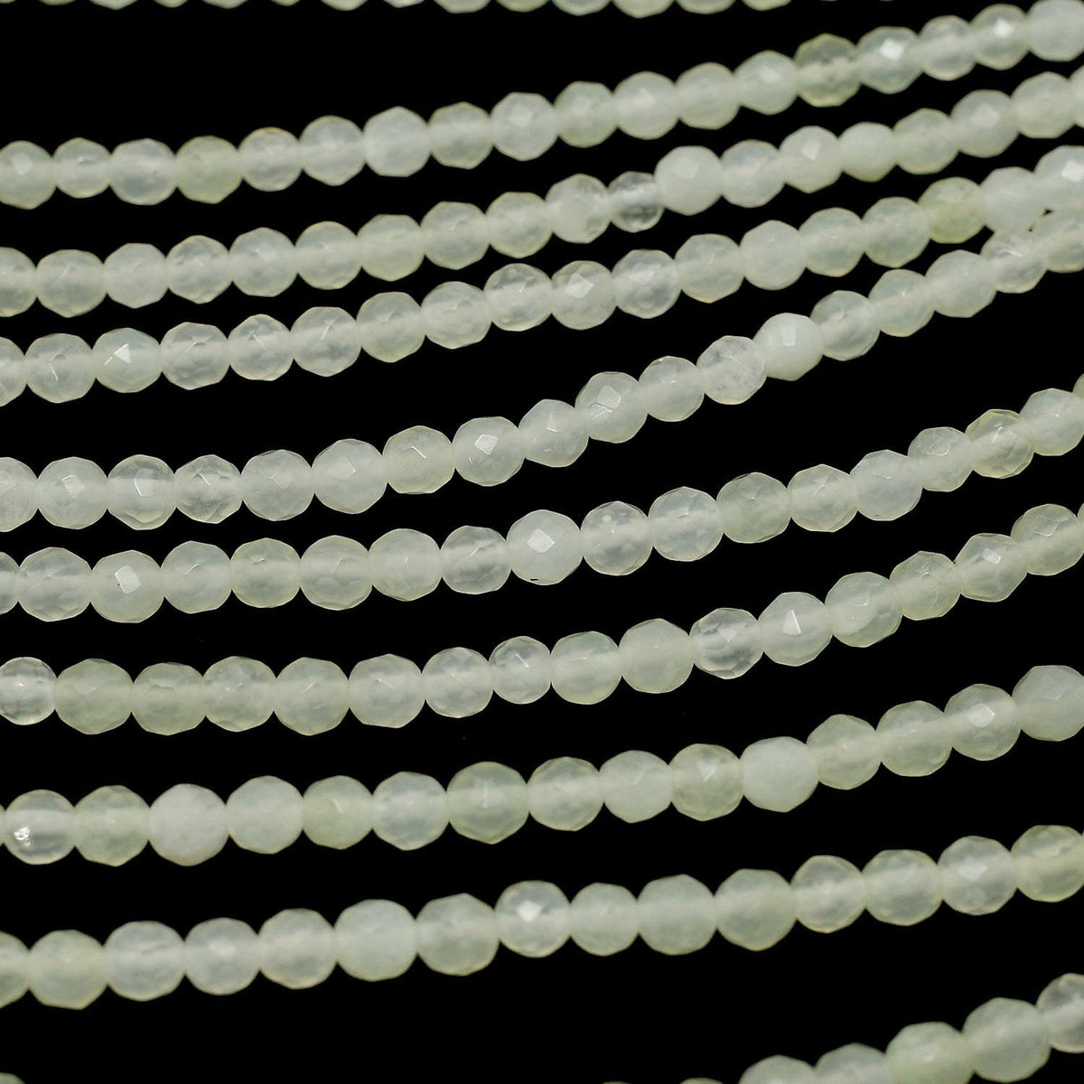 New Jade AA 32 Faceted Round 3 mm 1strand beads (aprx.15 inch / 37 cm)