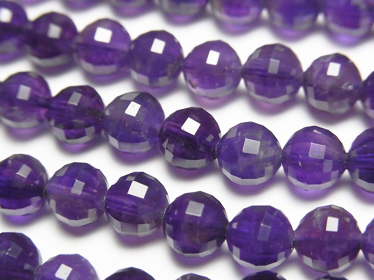 Hochwertig! Amethyst AA+ Spiegel-Facettierte Runde 6mm 1Strang Perlen (ca. 15 Zoll / 37 cm)