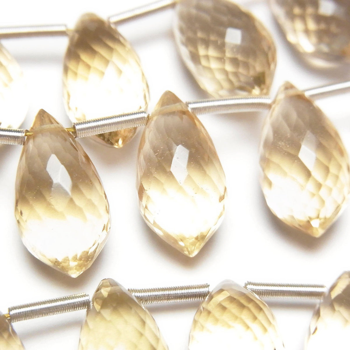 MicroCut High Quality Citrine AAA Marquise Rice Faceted Briolette 1strand beads (8pcs )