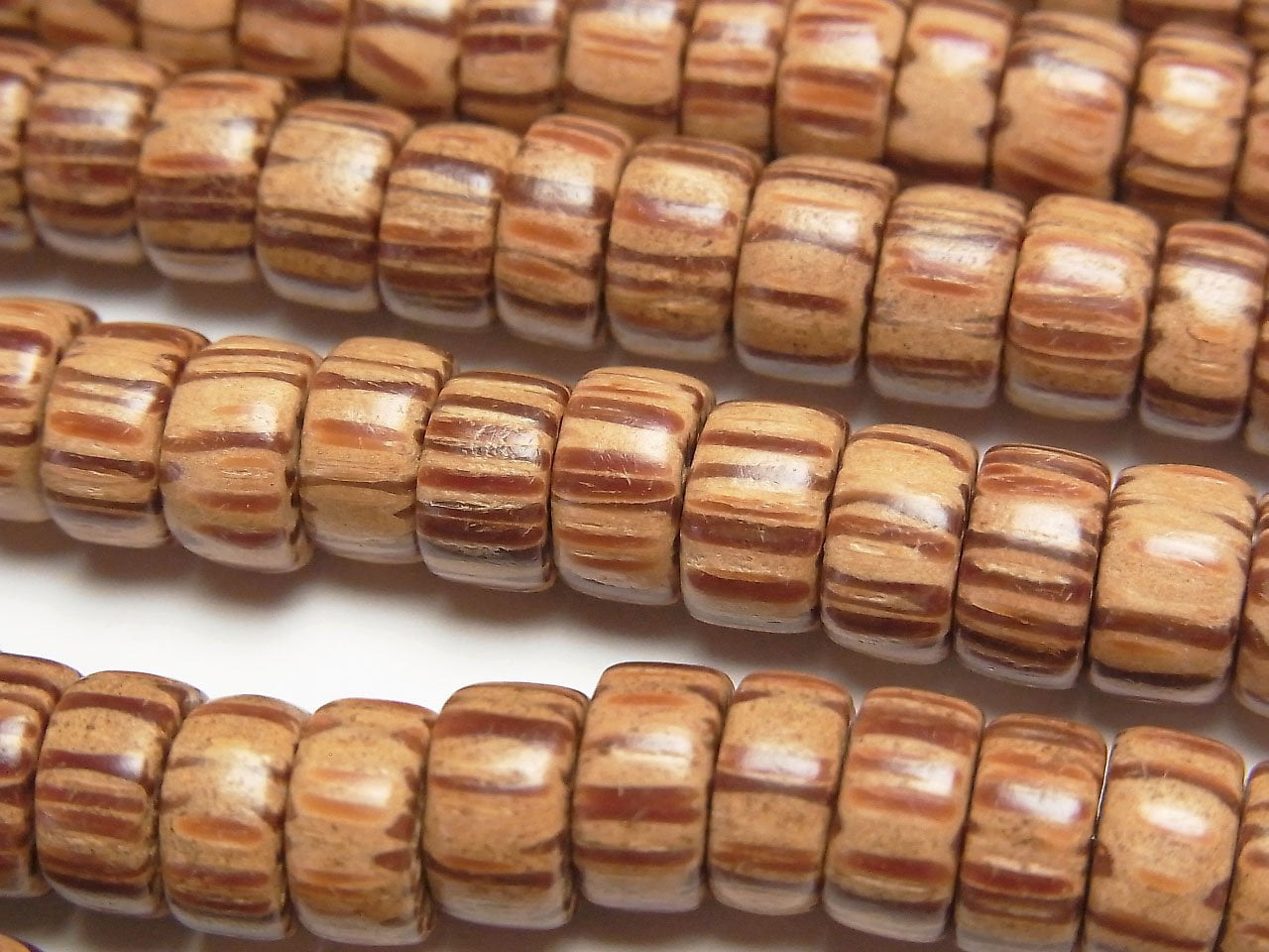 1 Strang $3.79! Palmholz-Rondelle (Röhre) 8x8x4mm 1 Strang Perlen (ca. 15 Zoll/38 cm)