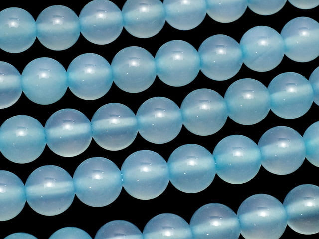 Sea Blue Chalcedony AA++ Round 6mm 1strand beads (aprx.14inch/35cm)
