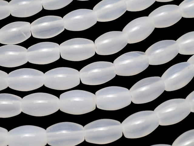 White Chalcedony Rice 9 x 6 x 6 mm 1strand beads (aprx.15 inch / 37 cm)