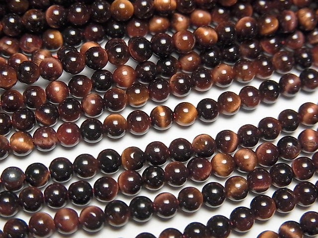 Red Tiger's Eye AAA Round 3mm 1strand beads (aprx.15inch/38cm)