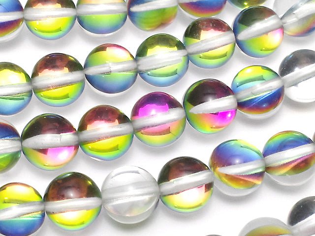 Regenbogen Luna Flash rund 8mm 1strang Perlen (ca. 15 Zoll / 36 cm)