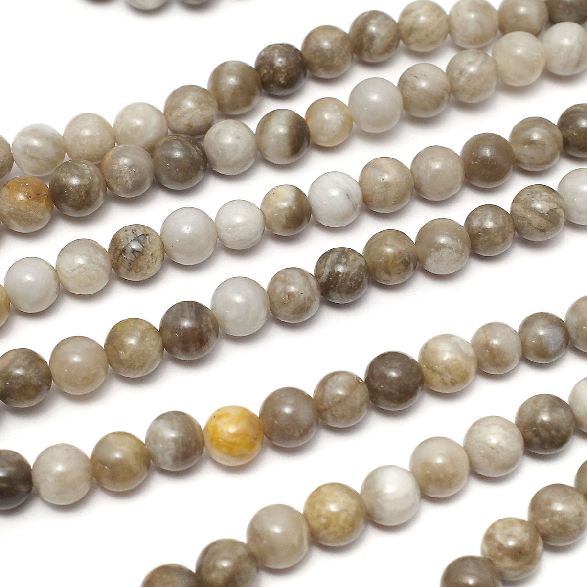 Silver Leaf Jasper Round 4mm 1strand beads (aprx.15inch/38cm)