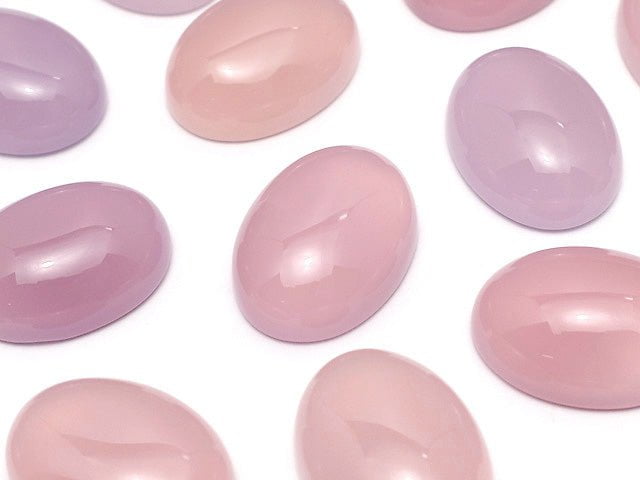 高品質粉紫玉髓 AAA 橢圓蛋面 20x15mm 2顆