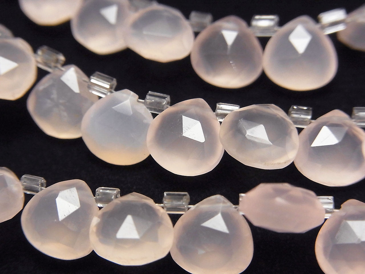 High Quality Pink Chalcedony AAA Chestnut Faceted Briolette 8x8mm half or 1strand beads (28pcs)