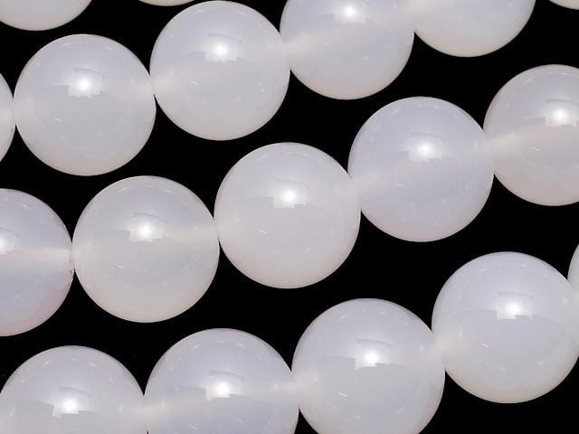 White Chalcedony AAA Round 14mm half or 1 strand beads (aprx.15inch / 36cm)