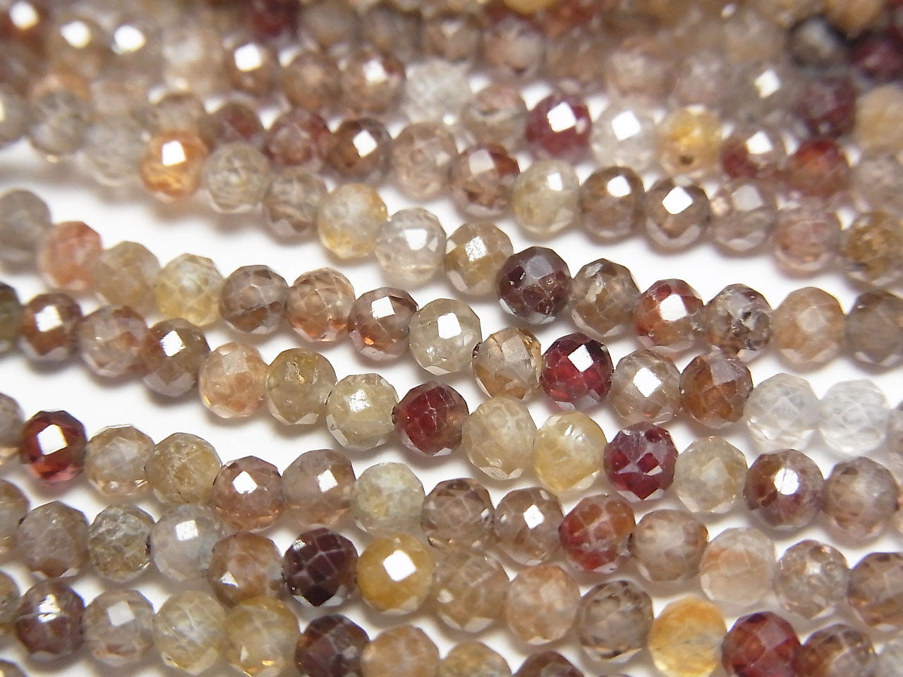 High Quality! Natural Brown Zircon AAA- Faceted Round 3mm 1strand Beads (approx. 15 inches/37 cm)