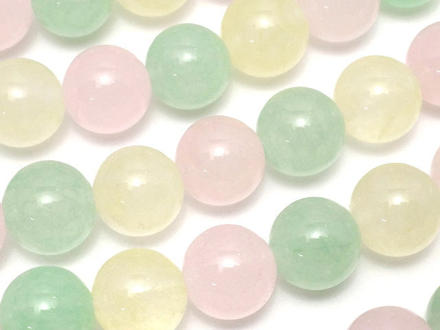 Pastel Mix Jade Round 10mm NO.2 1strand beads (aprx.15inch / 36cm)