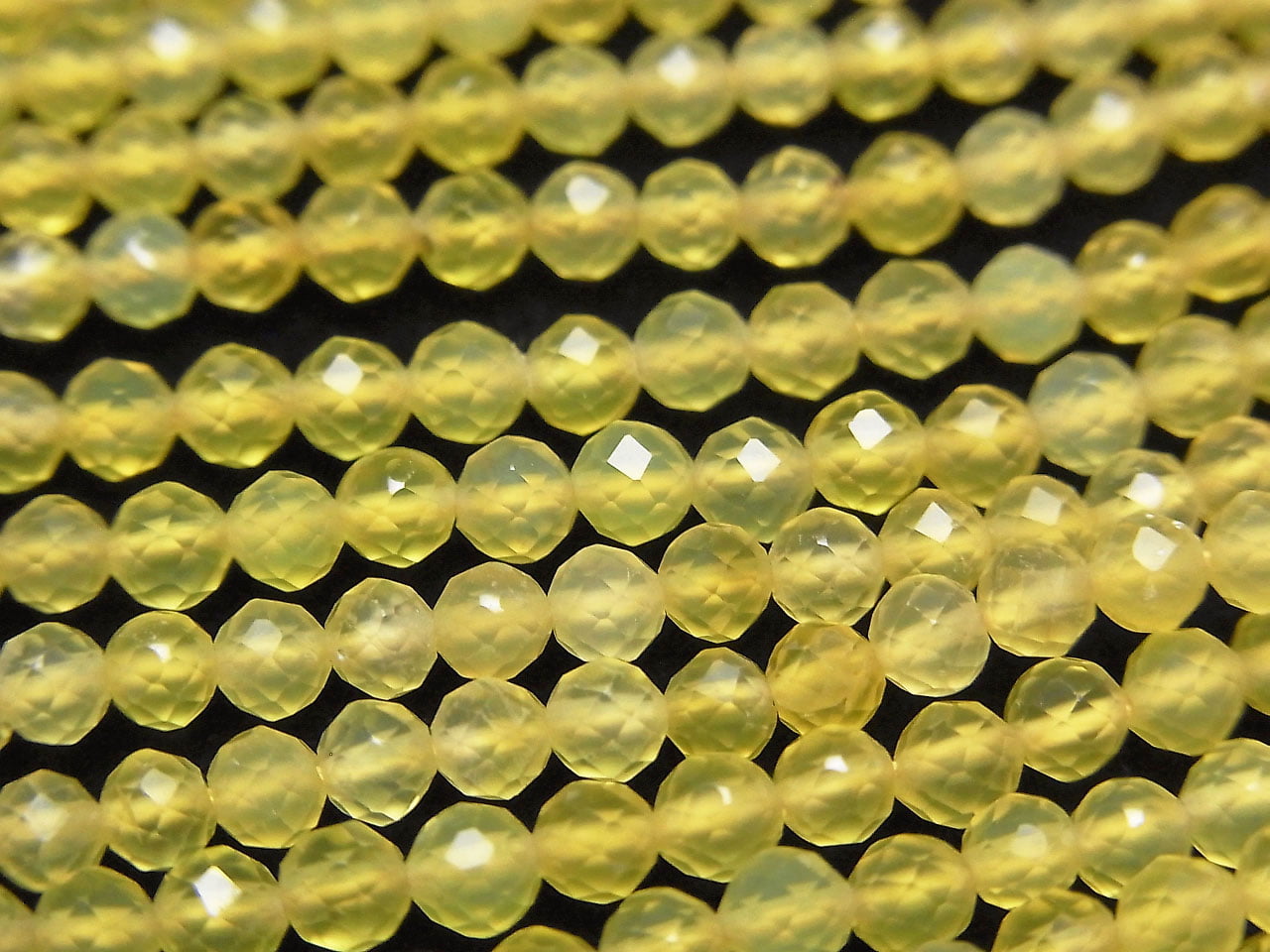 High Quality! Yellow color Chalcedony Faceted Round 3mm 1strand beads (aprx.15inch/37cm)